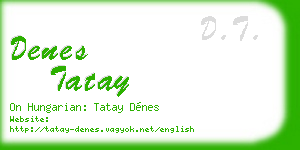 denes tatay business card